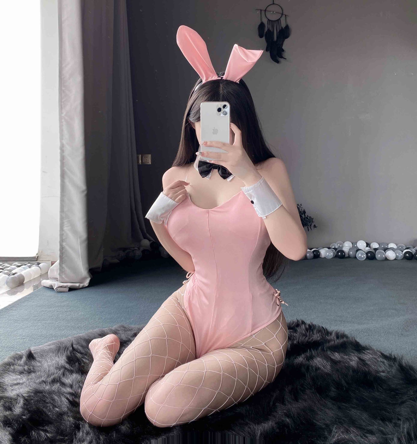 T-2442 Sexy open-piece bunny girl suit