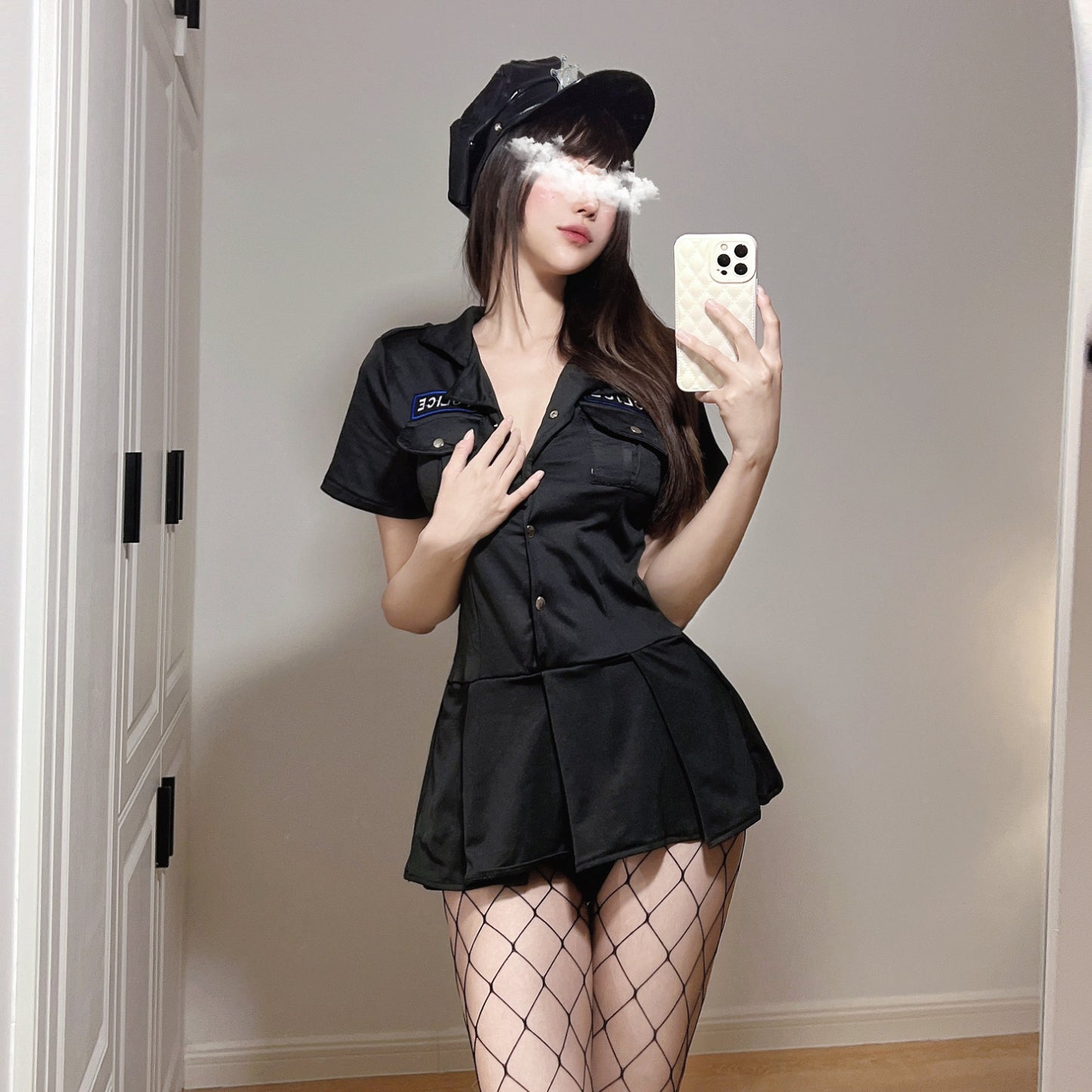 J-2052 Midnight officer dress sexy cosplay