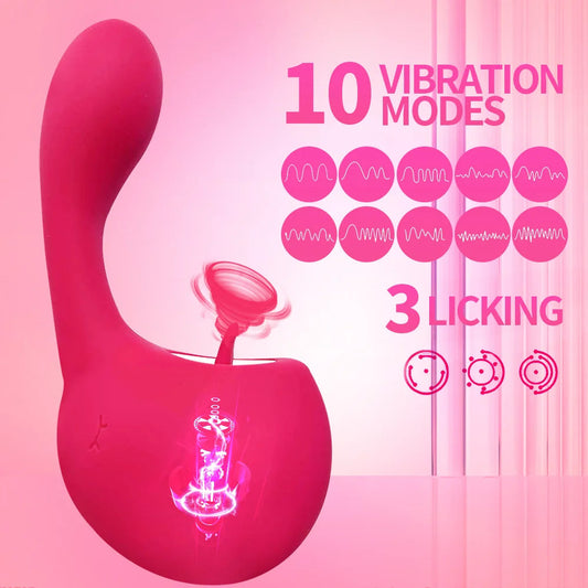 Clitoral Licking G Spot Vibrator Clitoralis Stimulator for Women with 10 Licking Vibrating Modes - Vibegg