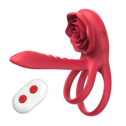 Rose Cock Ring Vibrator Clit Stimulator Couple Toy Upgraded Version