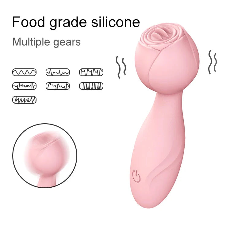 Pink Rose Tongue Clitoral Vibrator - Vibegg