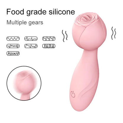 Pink Rose Tongue Clitoral Vibrator - Vibegg