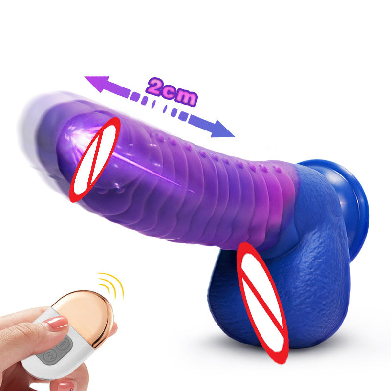 Telescopic Dildo Silicone Realistic Big Fake Penis Dildo Vibrator - Vibegg