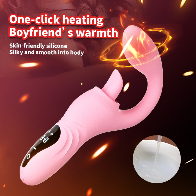 Half Curved Sweet Tongue G-Spot Heating Vibrator - Vibegg