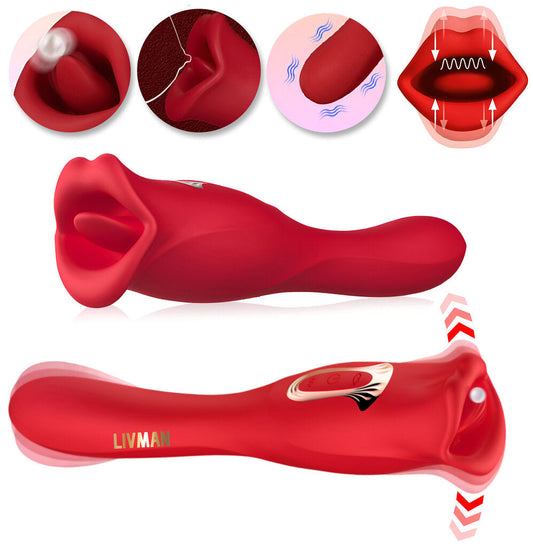 3in1 tongue vibrator LIVMAN E-99 with 10 licking-biting and 10 vibration modes - Vibegg