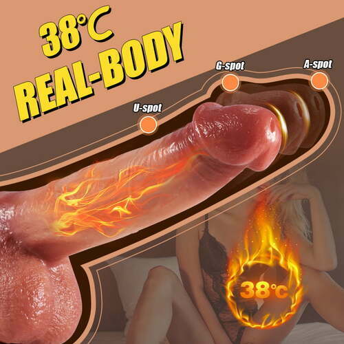 5IN1 Mouth Sucking Vibrator Rose Sex Toy +9 Vibrating 3 Thrusting & Swing Intelligent Heating Realistic Dildo Vibrator 6.3 Inch SET - Vibegg