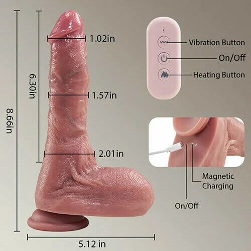 Small Glans Thick Shaft Big Ball 7 Thrusting Swinging 10 Vibrating Heating Lifelike Dildo 8.66 Inch - Vibegg