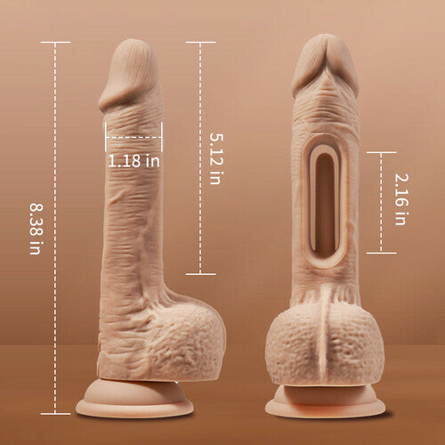 Hollow Flapping Silicone Dildo Vibrator 8.38 IN - Vibegg