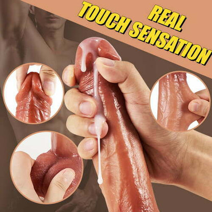 5IN1 Mouth Sucking Vibrator Rose Sex Toy +9 Vibrating 3 Thrusting & Swing Intelligent Heating Realistic Dildo Vibrator 6.3 Inch SET - Vibegg