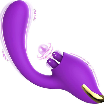 Clitoral double tongue licking G-spot vibrator - Vibegg