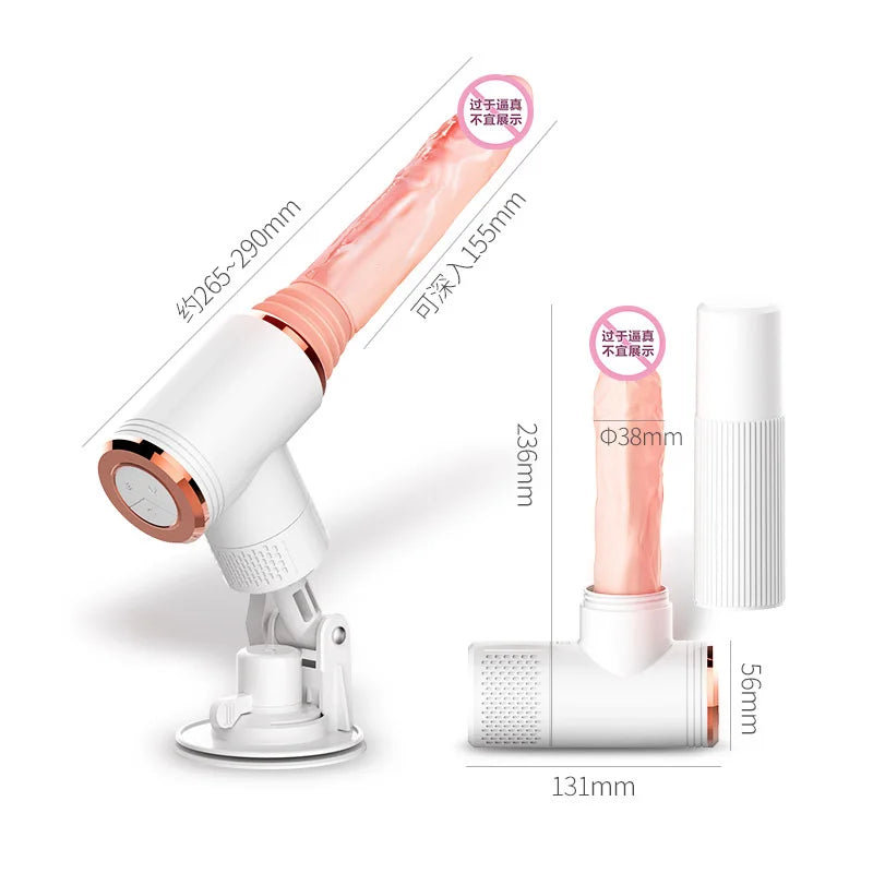 Automatic Telescopic Dildo Vibrator Double Silicone Big Penis Heating Realistic Dildo - Vibegg