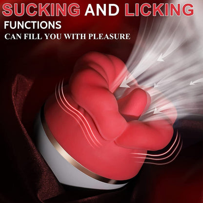 Red lips rose big mouth sucking tongue licking vibrator - Vibegg