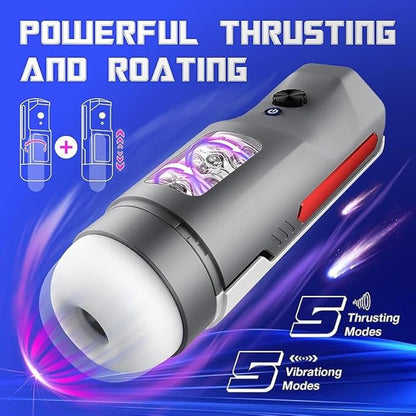 Powerful 5 Thrusting & Rotating Electric Automatic Male Masturbator Blowjob Stroker