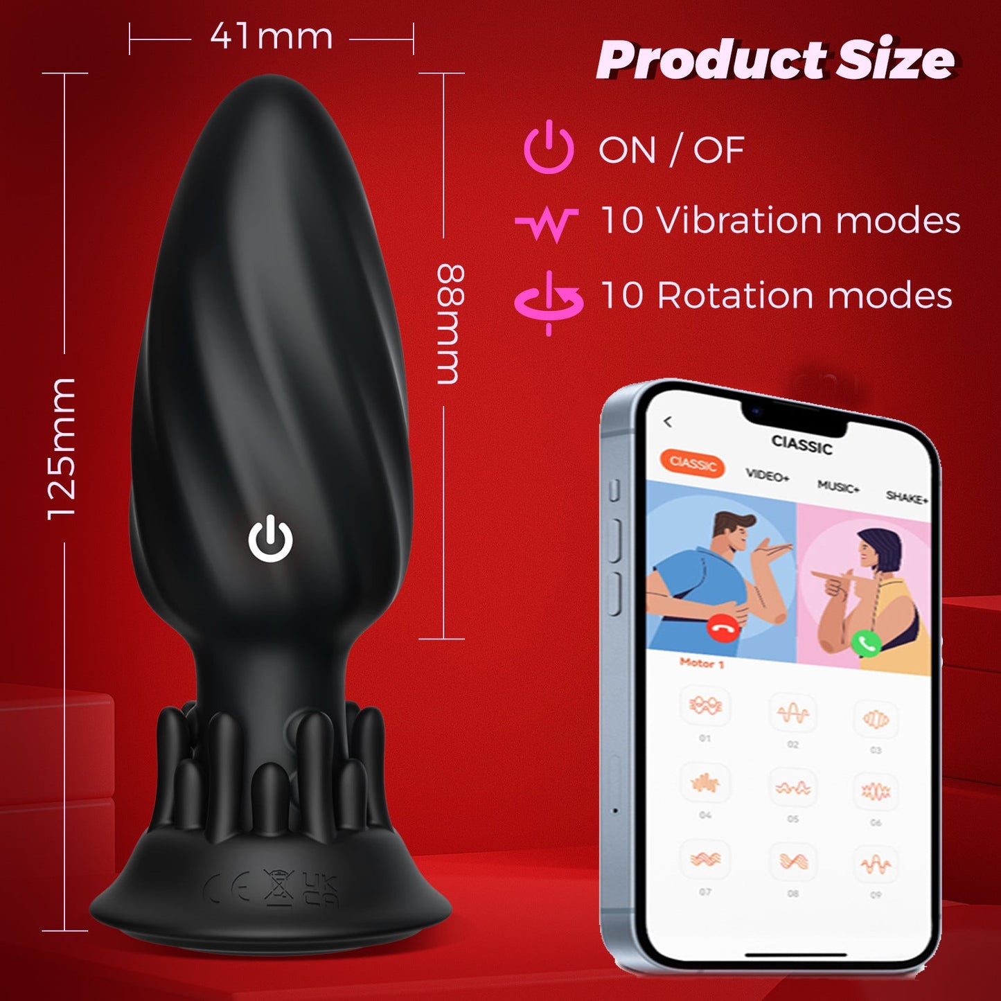 toyshcool wick base rotating and vibrating anal plug APP version - Vibegg