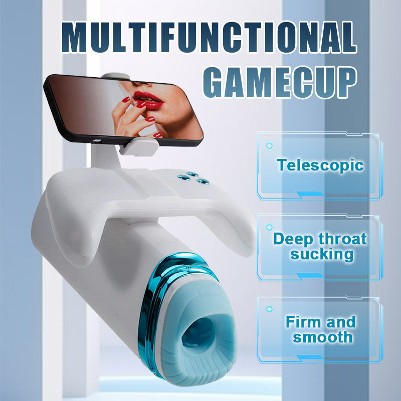 Game Cup M100 Heating Thrusting Vibrating Penis Stroker With Handles And Phone Holder