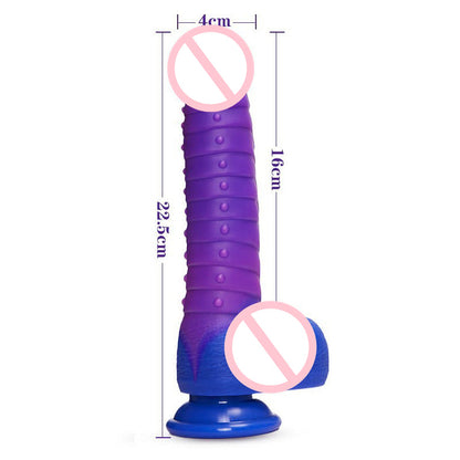 Telescopic Dildo Silicone Realistic Big Fake Penis Dildo Vibrator - Vibegg