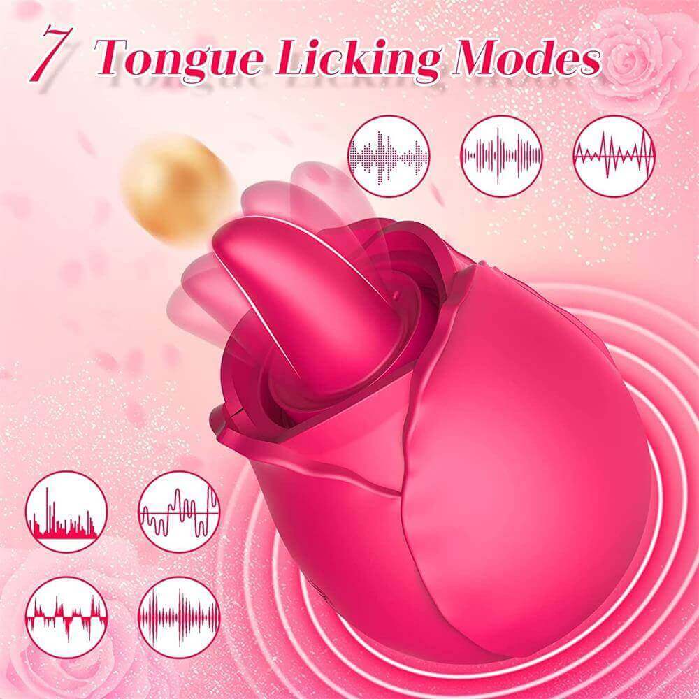 Rose Dual Action Vibrator: Licking & Suction Combined - Vibegg