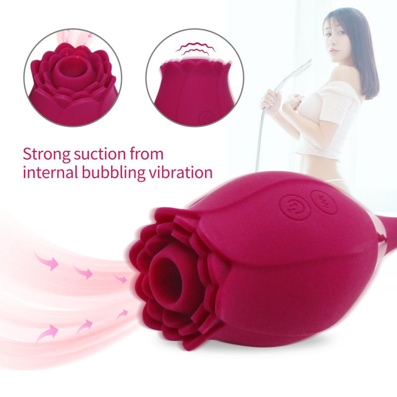 Rose vibrator for women sucking and licking sex toy - Vibegg