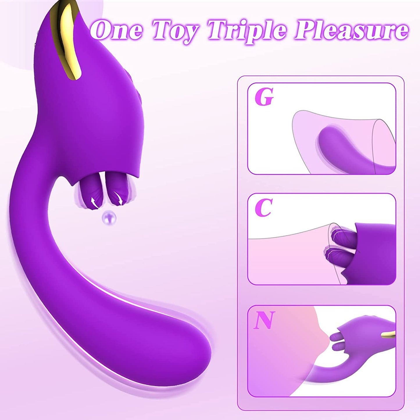 Clitoral double tongue licking G-spot vibrator - Vibegg