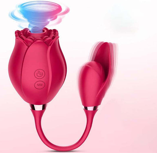 Double headed rose sucking vibrator - Vibegg