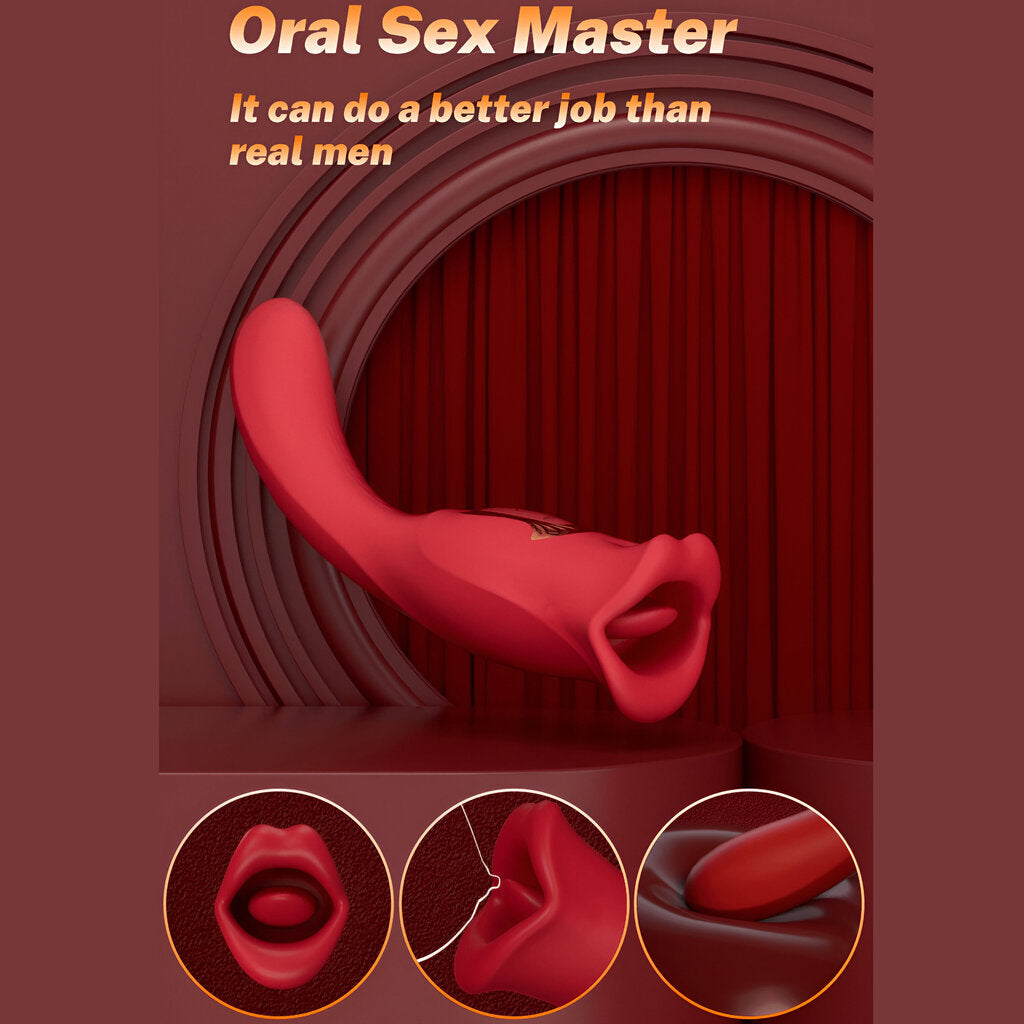 3in1 tongue vibrator LIVMAN E-99 with 10 licking-biting and 10 vibration modes - Vibegg