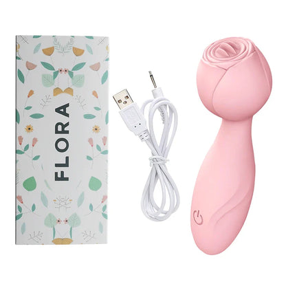 Pink Rose Tongue Clitoral Vibrator - Vibegg