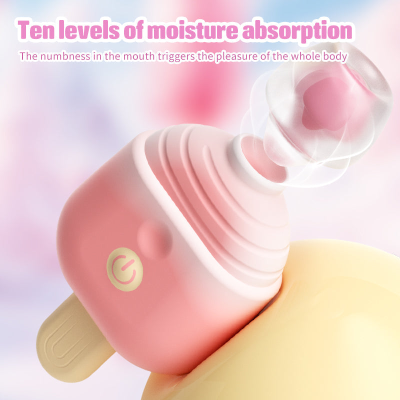 Ten Band Frequencies Female Masturbation Ice Cream Shape Licking G-spot Clit Vibrator - Vibegg