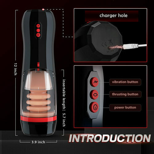 Lifelike Automatic 5 Thrusting 10 Vibrating Vocable Masturbator