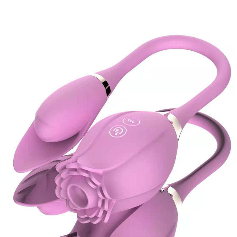 Double headed rose sucking vibrator - Vibegg