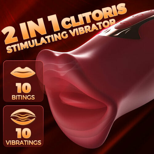 Tongue licking multi-frequency vibration bite licking mouth fun vibrator - Vibegg