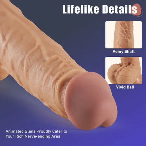 Length-adjustable Pink Glans 6 Thrusting 10 Vibrating Heating LifeLike Dildo 8.66 Inch - Vibegg