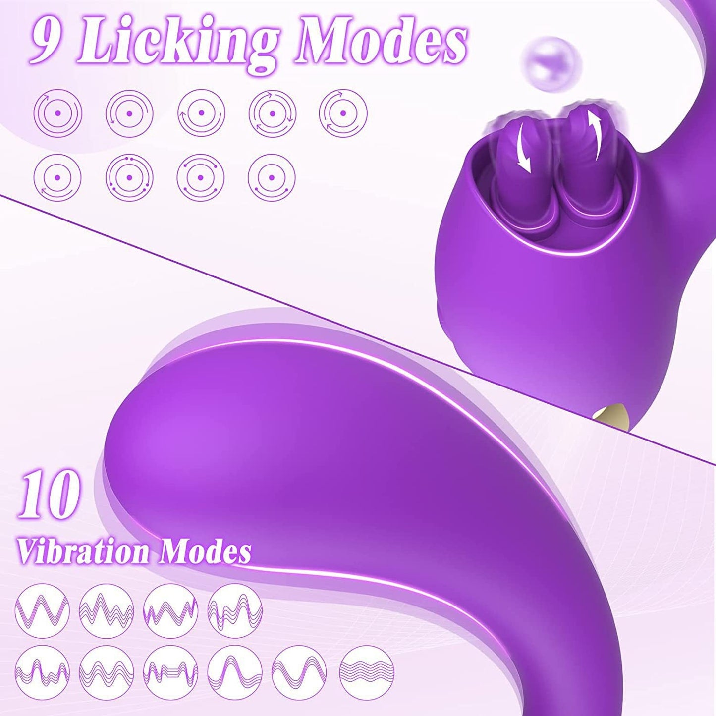 Clitoral double tongue licking G-spot vibrator - Vibegg