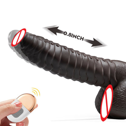 Telescopic Dildo Silicone Realistic Big Fake Penis Dildo Vibrator - Vibegg