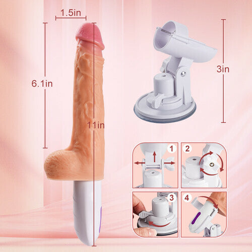 Multi-angles 8 Thrusting Rotating Vibrating Heating Remote Control Sex Machine 11 Inch - Vibegg