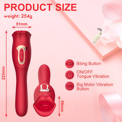 3in1 tongue vibrator LIVMAN E-99 with 10 licking-biting and 10 vibration modes - Vibegg