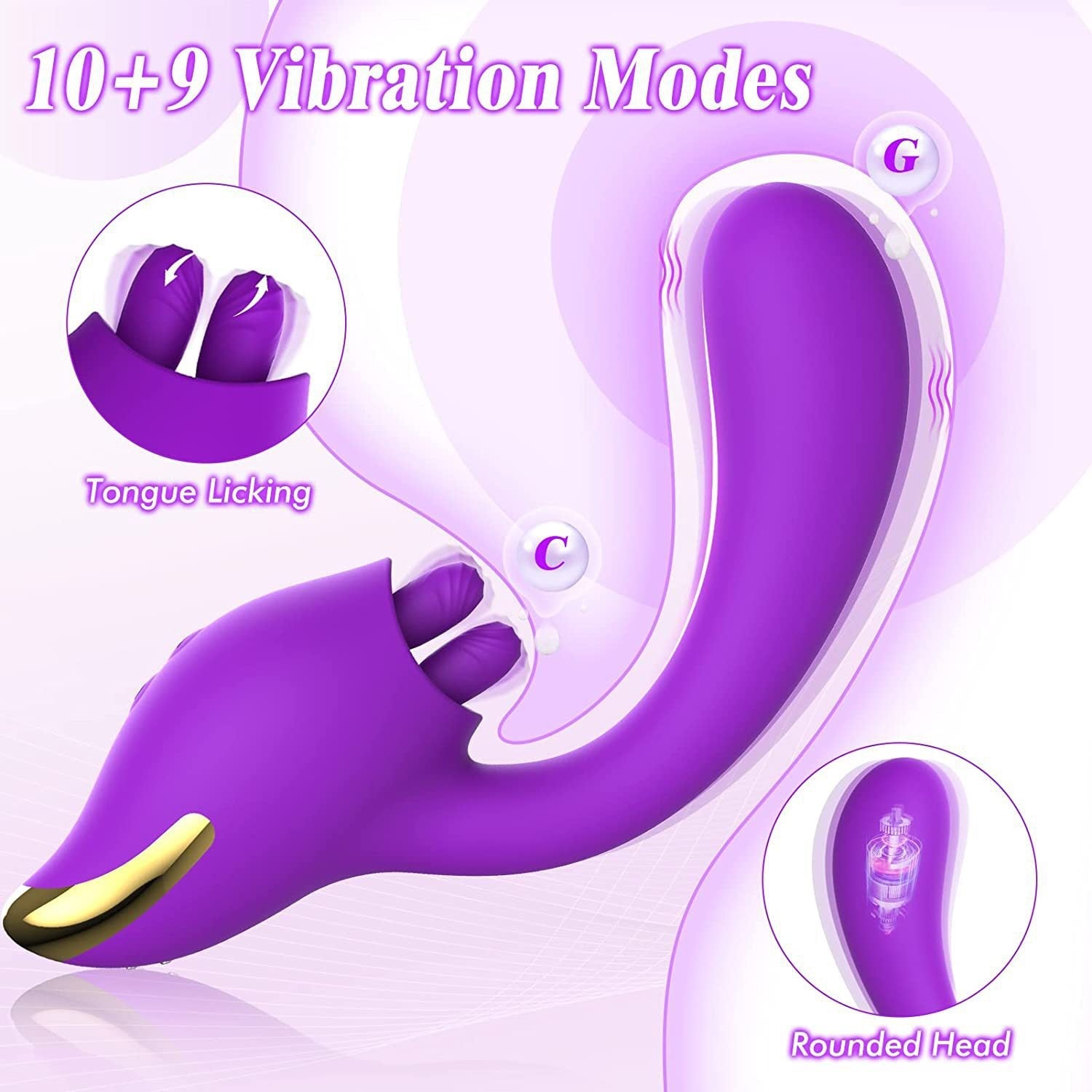 Clitoral double tongue licking G-spot vibrator - Vibegg