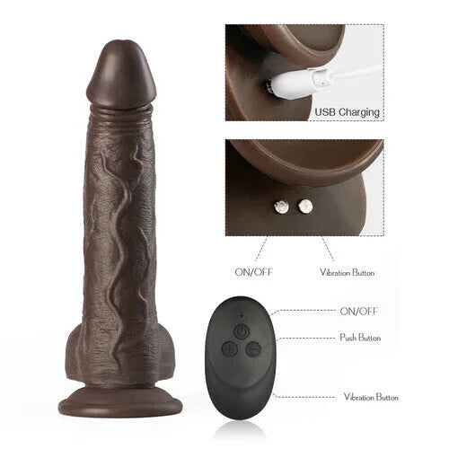 K05 Emulated Black Coffee Masculine Wireless Telescopic Rotating Vibrating Rod - Vibegg