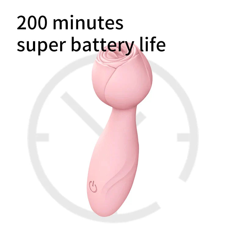 Pink Rose Tongue Clitoral Vibrator - Vibegg