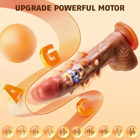 3 Thrusting & 9 Vibration G Spot Anal Stimulation Heating Dildo - Vibegg