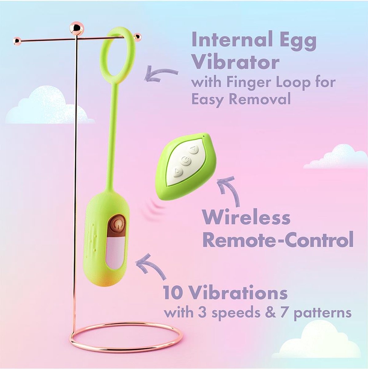 Clitoral Stimulator  Sucking Vibrating massager for women BLOOMING BLISS GREEN BLUSH - Vibegg