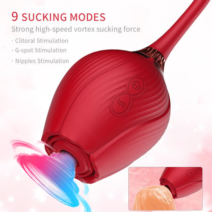 Rose vibrator fully automatic telescopic impact masturbation device - Vibegg