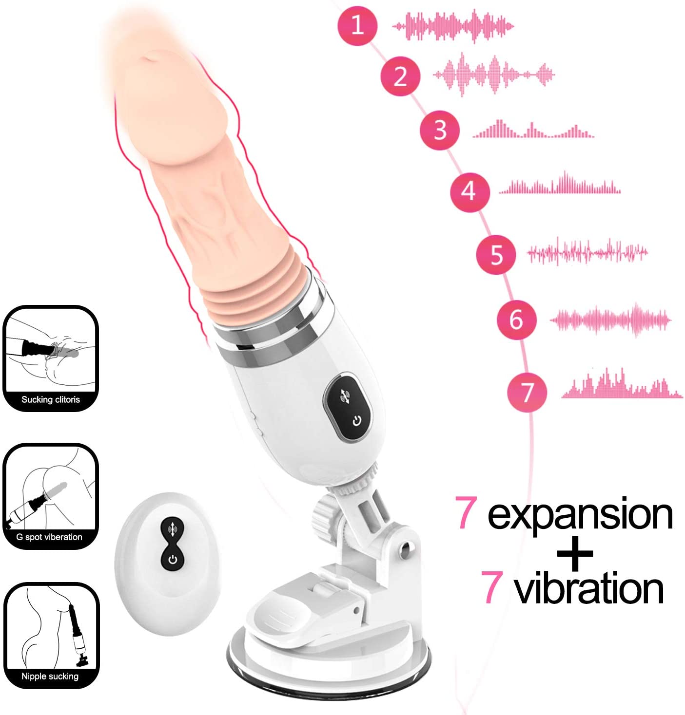 Small Dildo Machine Suction Cup Vibrant Toys with Remote Control - Vibegg