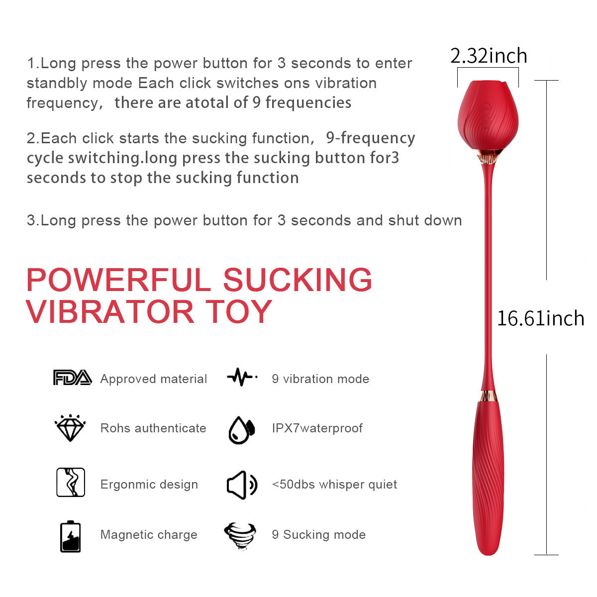 Rose vibrator fully automatic telescopic impact masturbation device - Vibegg