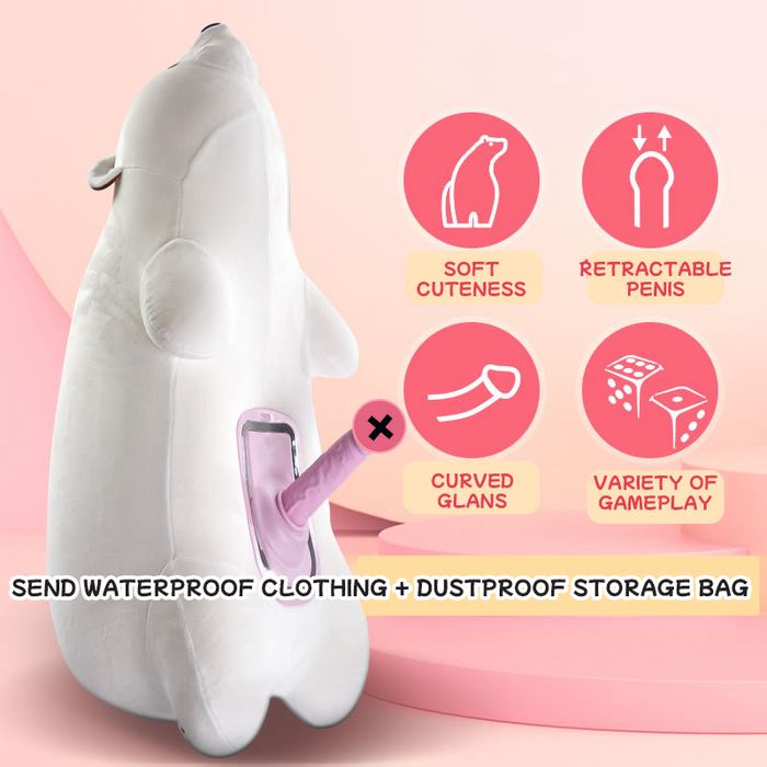 Discreet Polar Bear Pillow Remote Control Sex Machine - Vibegg