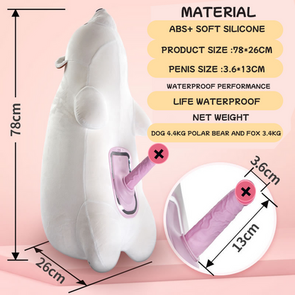 Discreet Polar Bear Pillow Remote Control Sex Machine - Vibegg