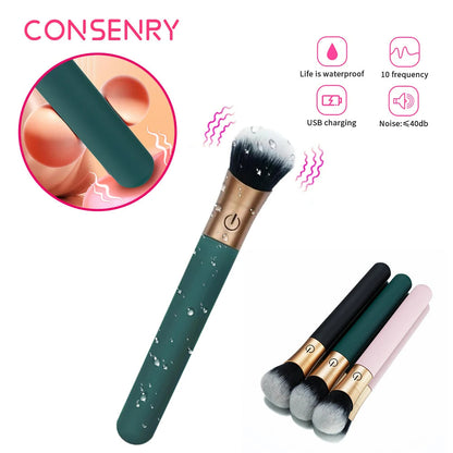 Brush Vibrator 2.1 for Women G-Spot Nipple Clitoral Makeup Stimulator - Vibegg