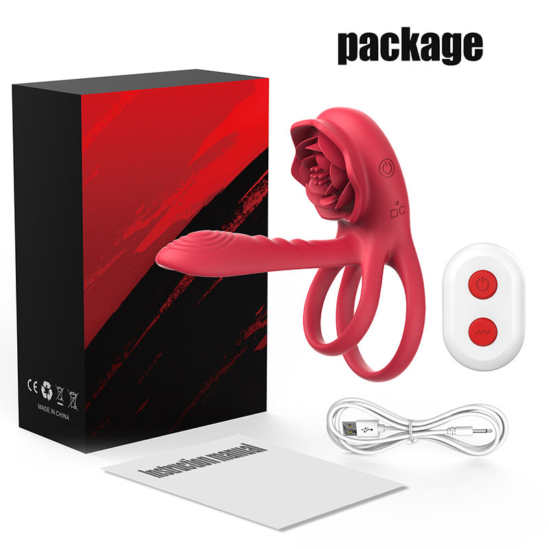 Rose Cock Ring Vibrator Clit Stimulator Couple Toy Upgraded Version