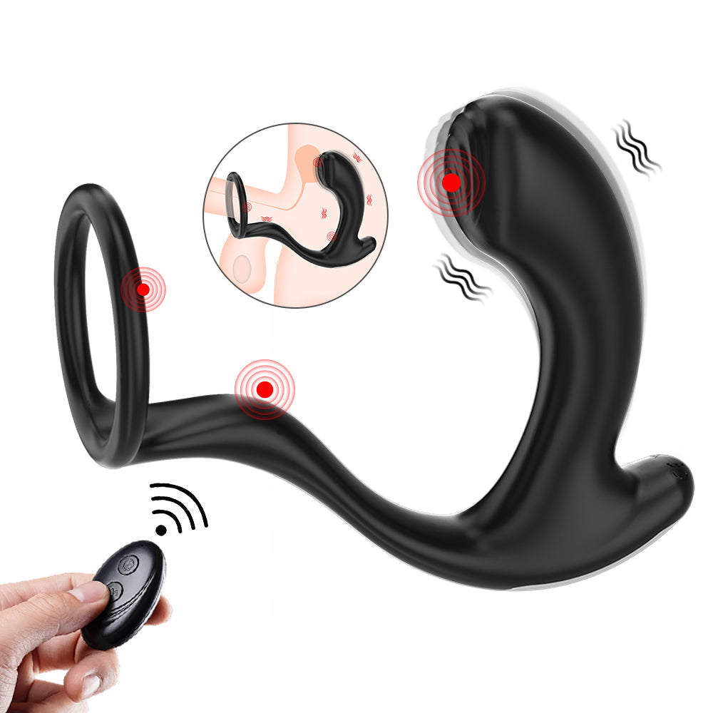 Greedy Finger Male Vibrating Clip Prostate Massager With Cock Ring