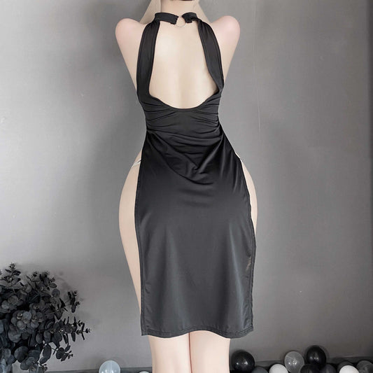 T-1020  Fun lingerie, cheongsam uniform, high slit, sexy, and free from nightclub lust