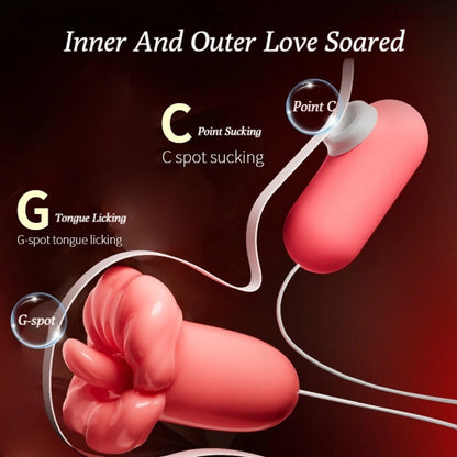 2 In 1 Tongue Licking Sucking Vibrators For Women - Vibegg